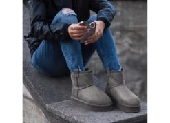 Bottines Et Boots Emu Australia Foy Flatform Micro Gris -Geox Soldes Boutique 3101702 5