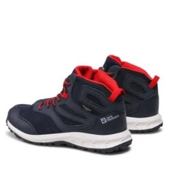 Boots Jack Wolfskin Woodland Texapore Mid K 4042152 Night Blue/Red -Geox Soldes Boutique boots jack wolfskin woodland texapore mid k 4042152 night blue red 2